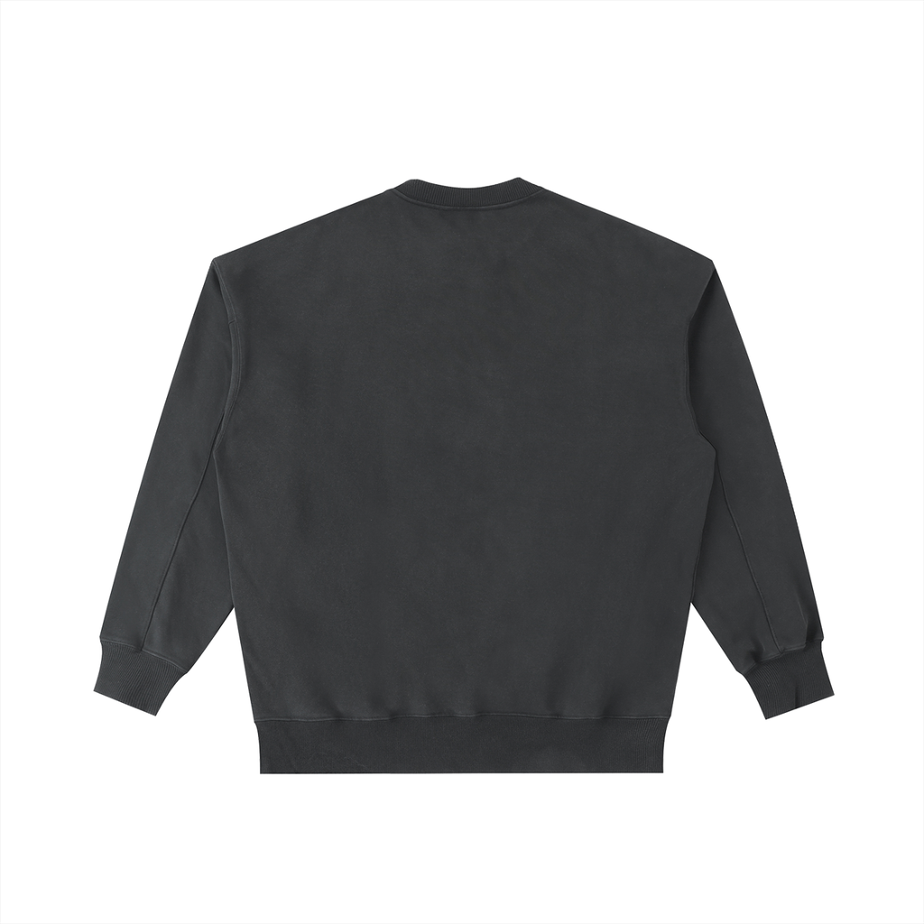 Vintage Running Club Washed Heavyweight Crewneck Sweatshirt Black