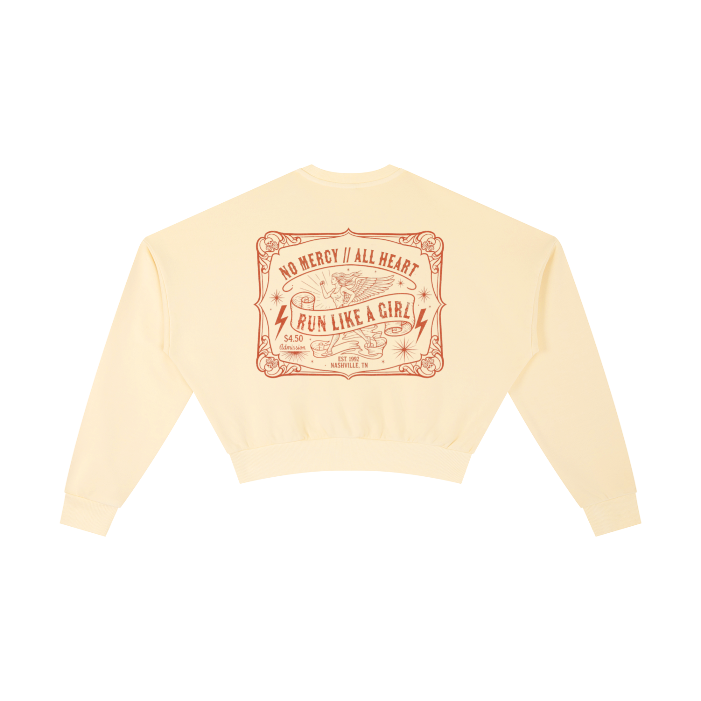 No Mercy Run Club Vintage Washed Cropped Sweatshirt