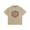Hunt Like a Girl Crest Vintage Washed Oversized Cotton T-Shirt Khaki