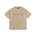 Vintage Fight Like a Girl  Washed Oversized Cotton T-Shirt Khaki