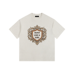 Hunt Like a Girl Crest Vintage Washed Oversized Cotton T-Shirt Off White