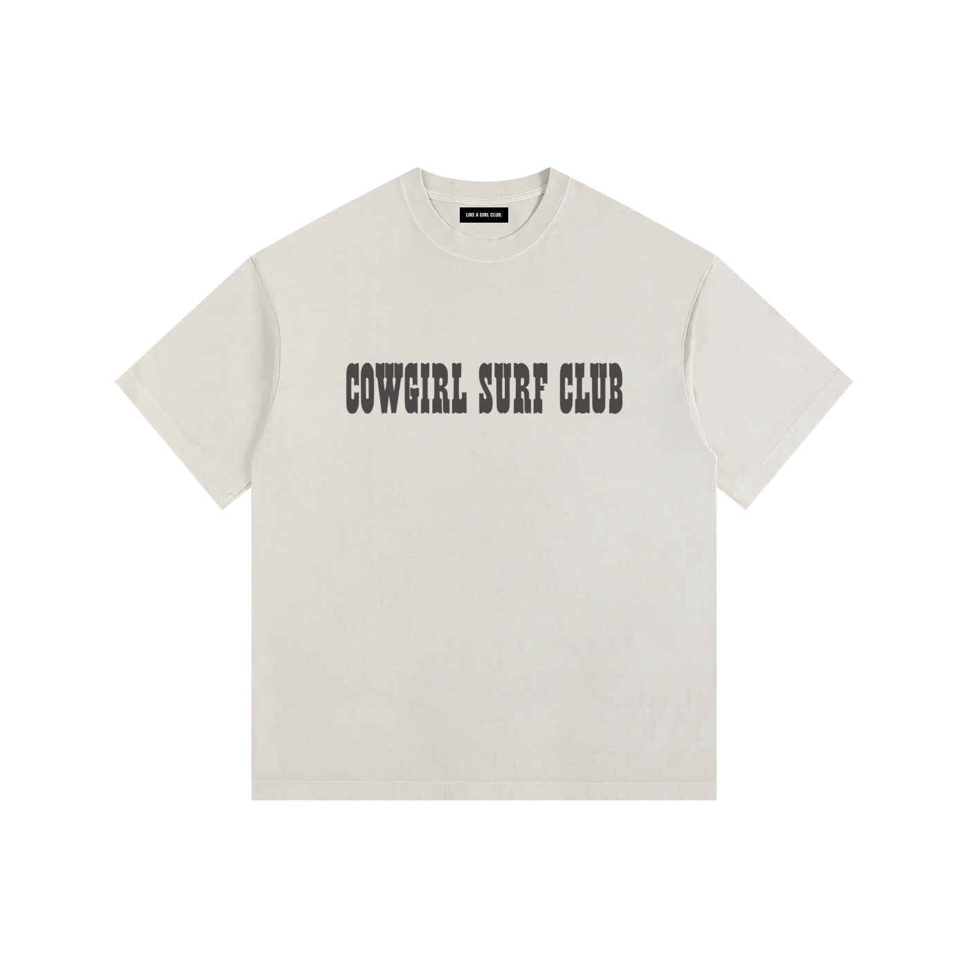 Cowgirl Surf Club Washed Oversized Cotton T-Shirt Off White