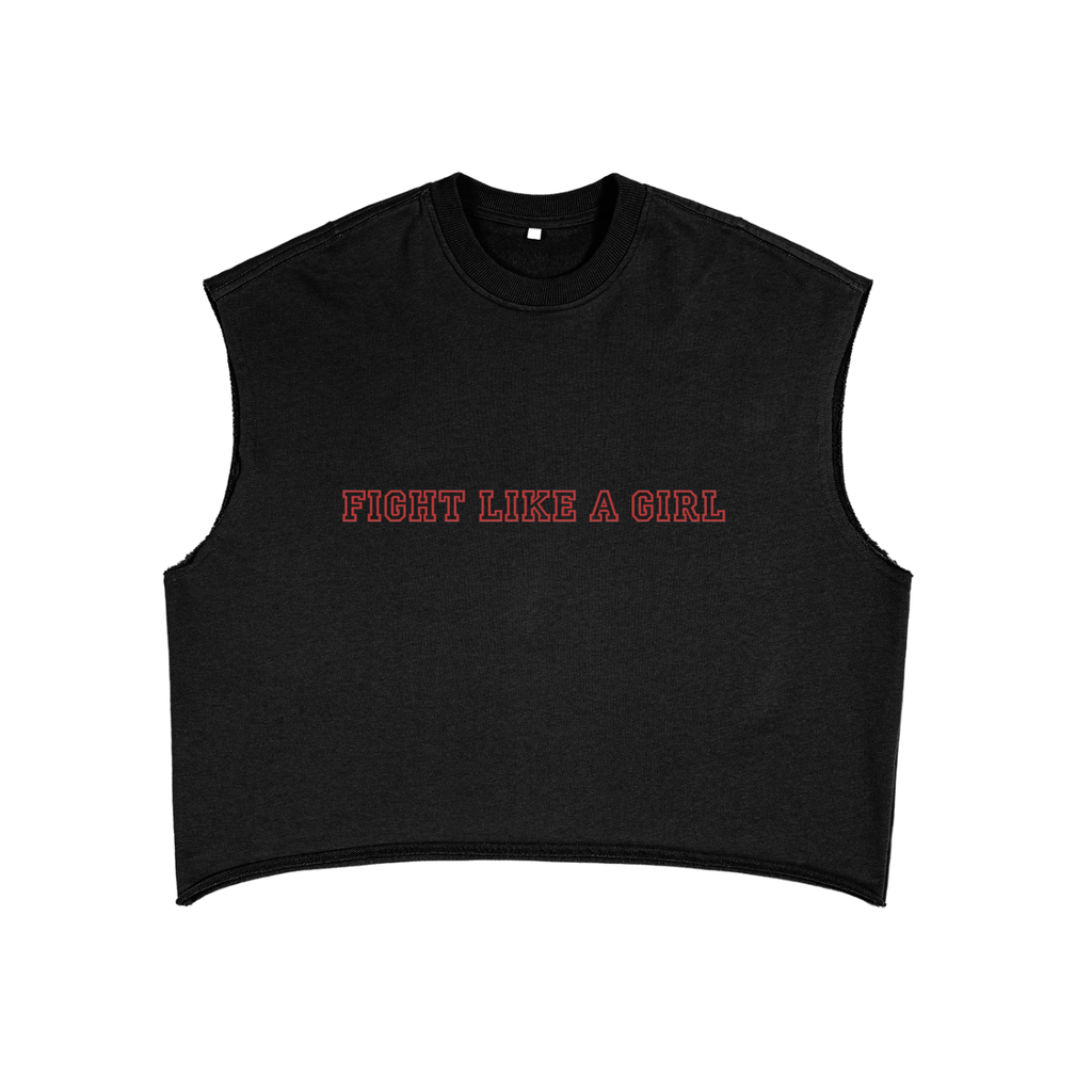 Boxing Fight Like A Girl Black Terry Boxy Tank Top