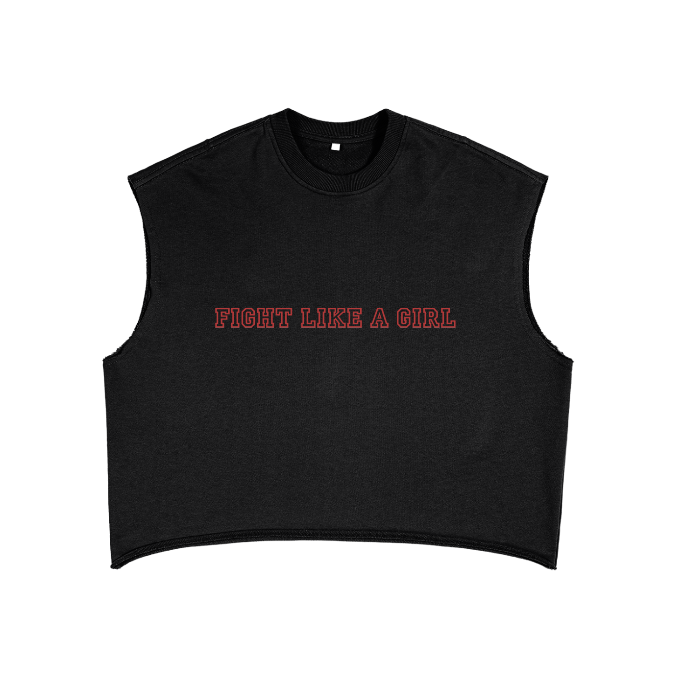 Boxing Fight Like A Girl Black Terry Boxy Tank Top