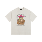 Aim To Please Vintage Washed Oversized Cotton T-Shirt Off White