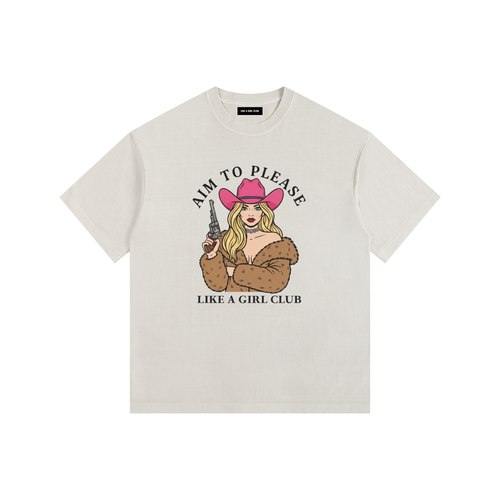 Aim To Please Vintage Washed Oversized Cotton T-Shirt Off White
