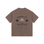 Doing What Boys Do Washed Oversized Cotton T-Shirt Coffee