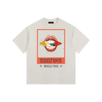 Surfing World Tour Vintage Washed Oversized Cotton T-Shirt Off White