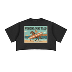 Cowgirl Surf Club Washed Raw Edge Crop Top