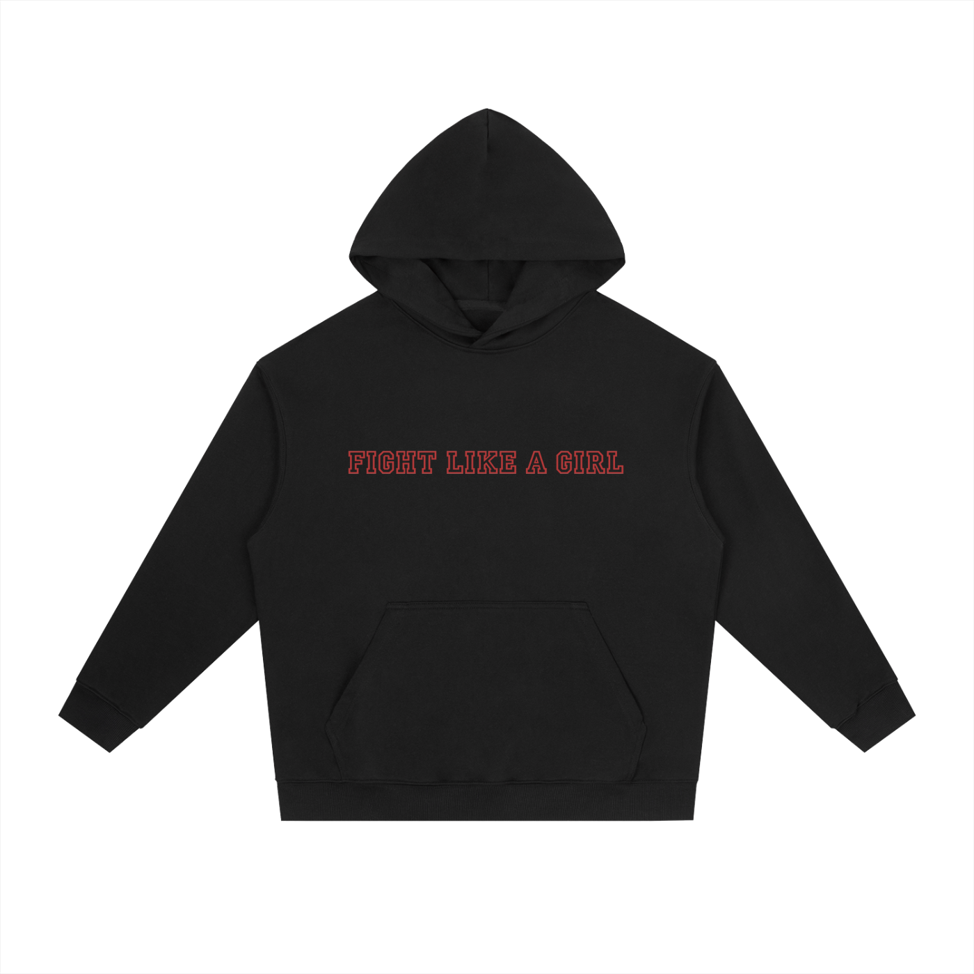 Fight Like a Girl Heavyweight Drop-Shoulder Hoodie Black