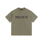 Cowgirl Surf Club Vintage Washed Oversized Cotton T-Shirt Army Green