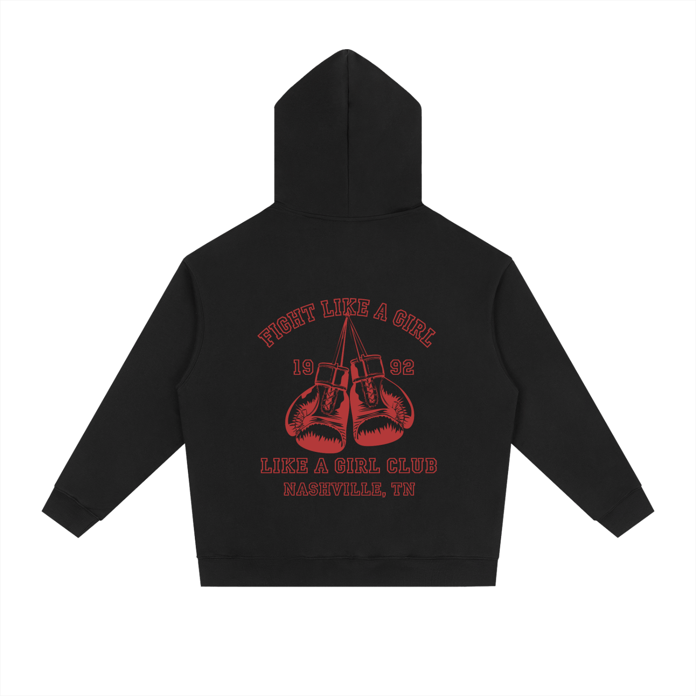 Fight Like a Girl Heavyweight Drop-Shoulder Hoodie Black