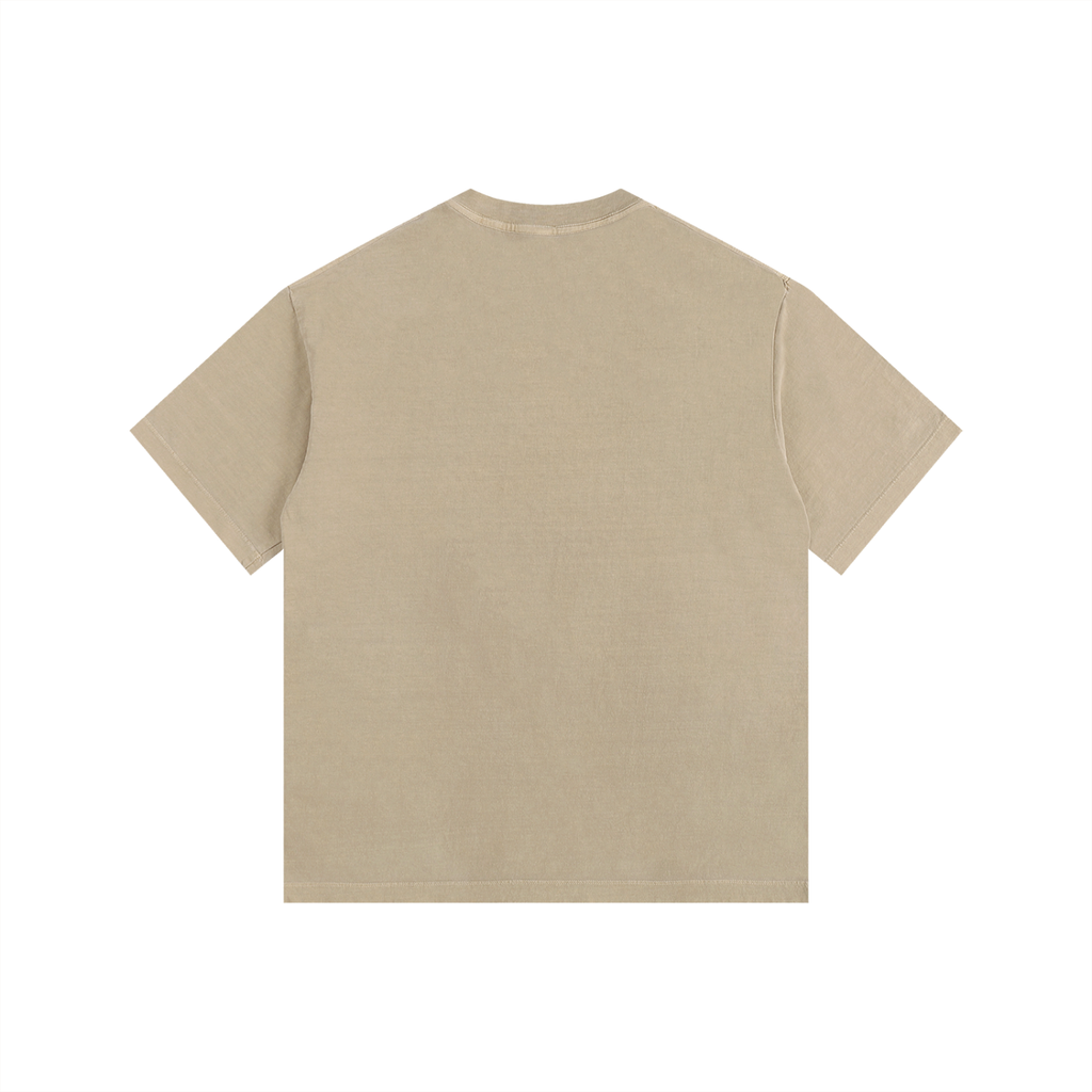 Hunt Like a Girl Crest Vintage Washed Oversized Cotton T-Shirt Khaki