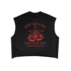 Boxing Fight Like A Girl Black Terry Boxy Tank Top