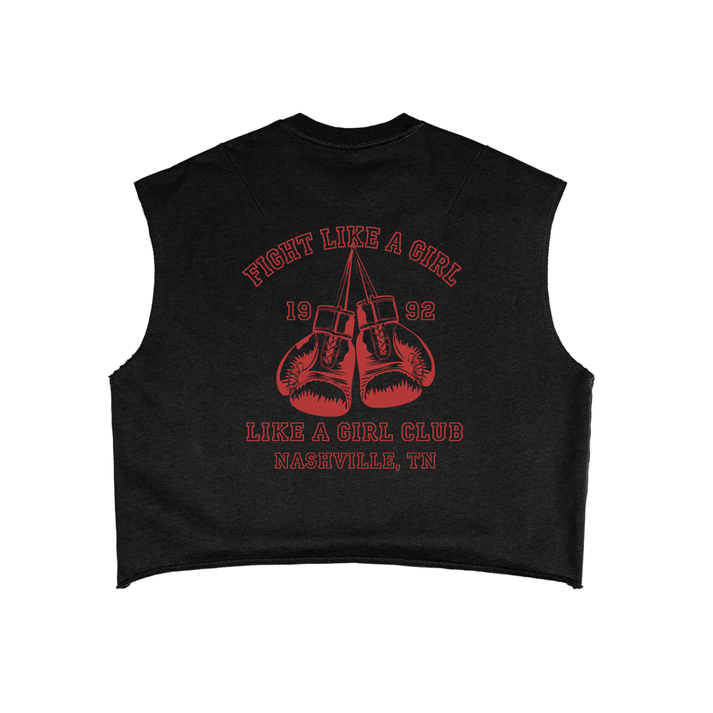 Boxing Fight Like A Girl Black Terry Boxy Tank Top