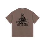 Back graphic — Hunt Like A Girl Retriever vintage washed oversized tee — Like A Girl Club hunting apparel