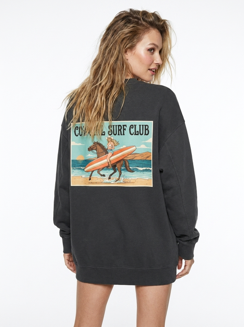 Cowgirl Surf Club Black Crewneck sweatshirt Like a Girl Club