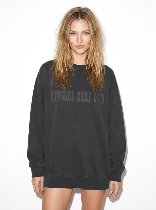 Cowgirl Surf Club Black on Black sweatshirt Like A Girl Club