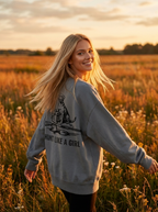 DARK GREY HUNT LIKE A GIRL DUCK HUNTING SWEATSHIRT