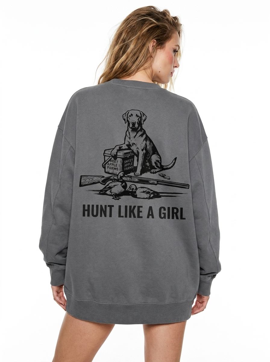 Dark Grey Hunt Like A Girl Sweatshirt Like A Girl Club