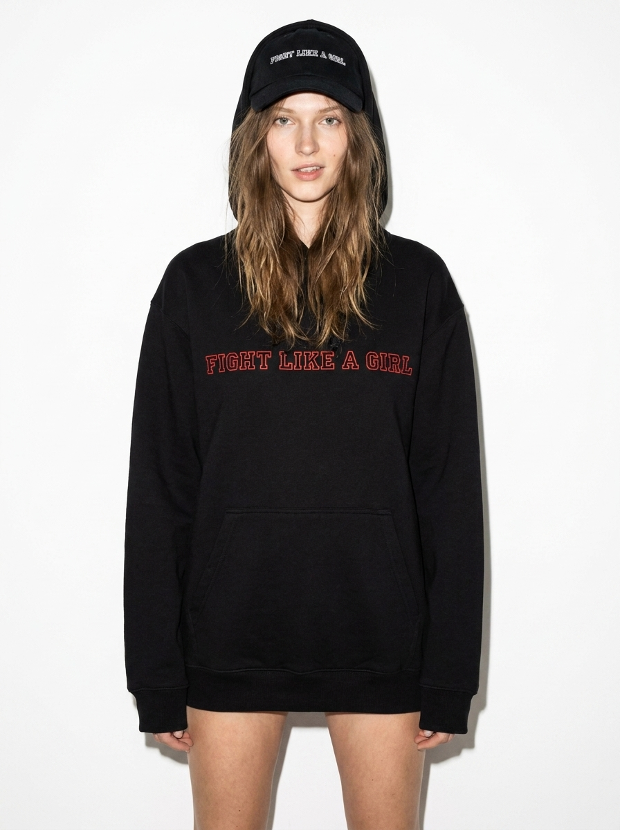FIGHT LIKE A GIRL BLACK HOODIE
