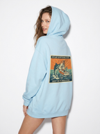 FISH LIKE A GIRL BABY BLUE HOODIE WITH GRAPHIC LIKE A GIRL CLUB