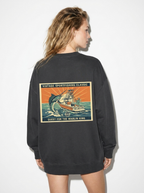 FISH LIKE A GIRL GRAPHIC SWEATSHIRT BLACK LIKE A GIRL CLUB