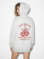 Fight Like A Girl Grey Hoodie Like A Girl Club Back