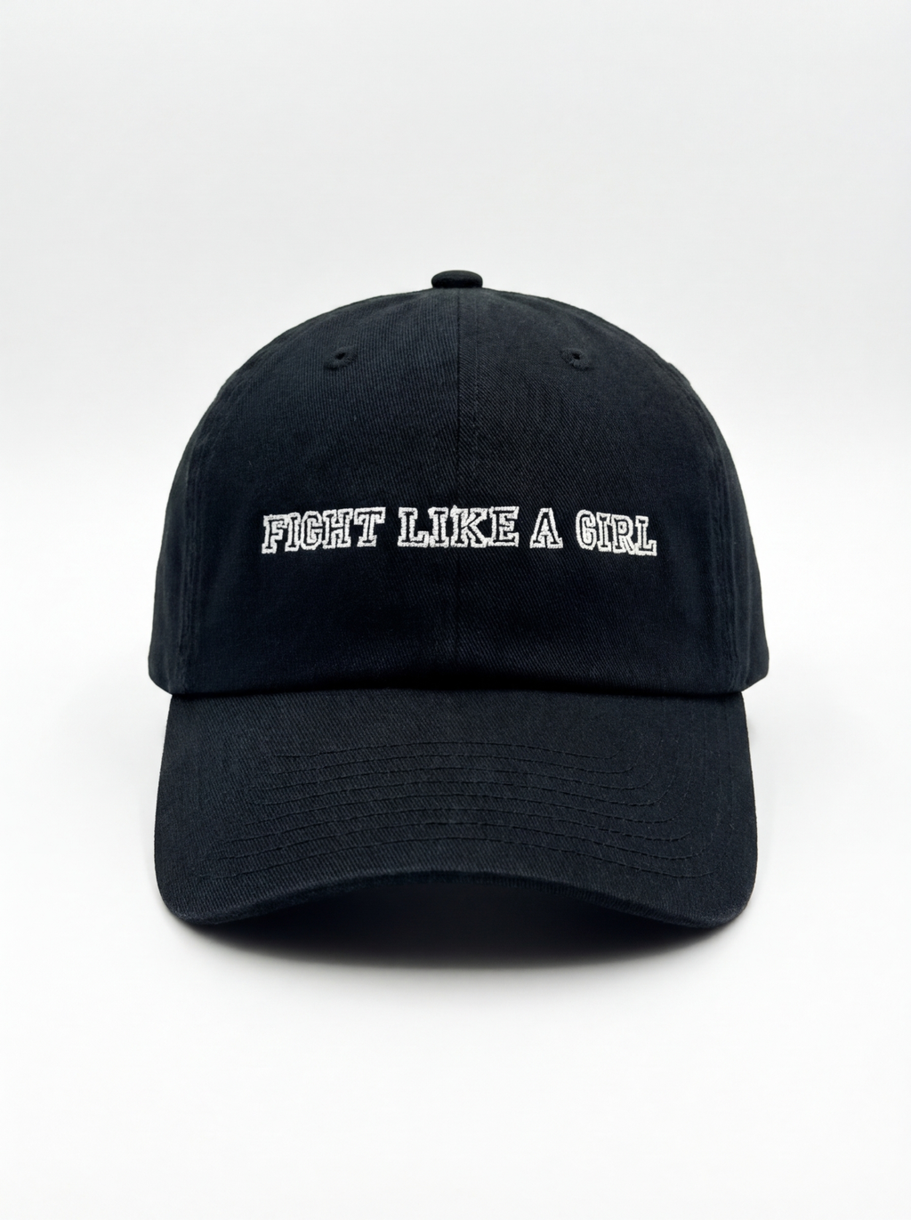 Fight Like A Girl embroidered dad hat in black — women's boxing hat by Like A Girl Club