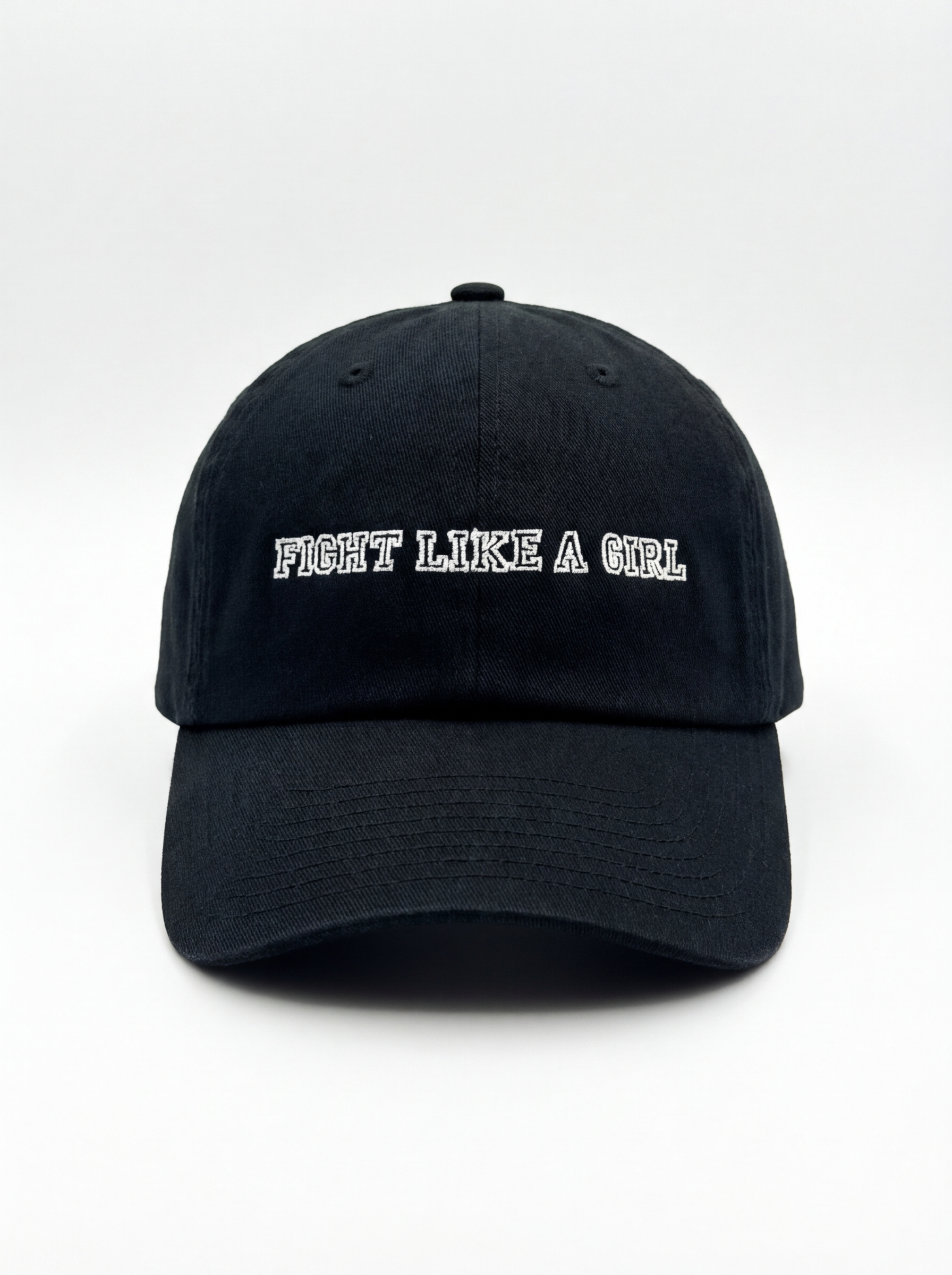 Fight Like A Girl embroidered dad hat in black — women's boxing hat by Like A Girl Club