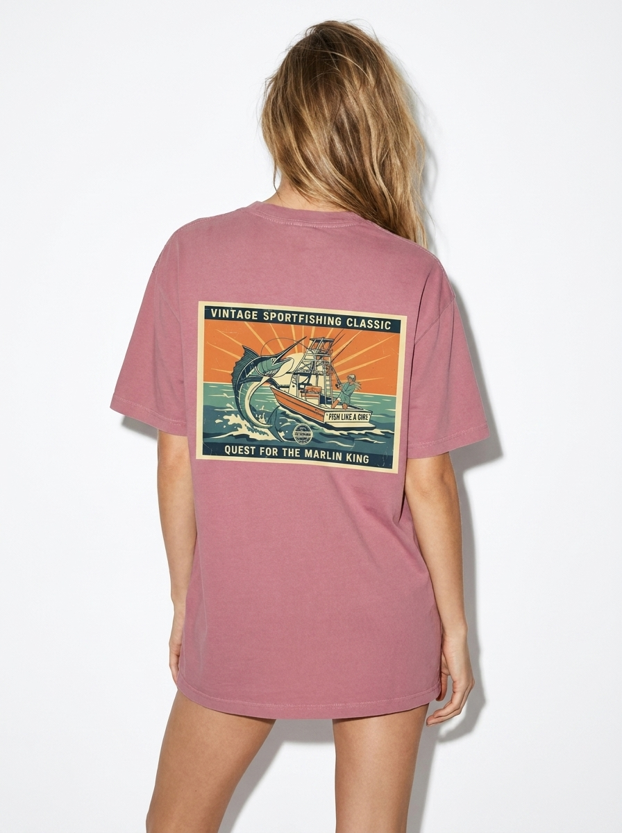 Fish Like A Girl Graphic Tshirt Oversized Raspberry Tshirt
