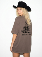 HUNT LIKE A GIRL DUCK HUNTING TSHIRT COFFEE BACK 