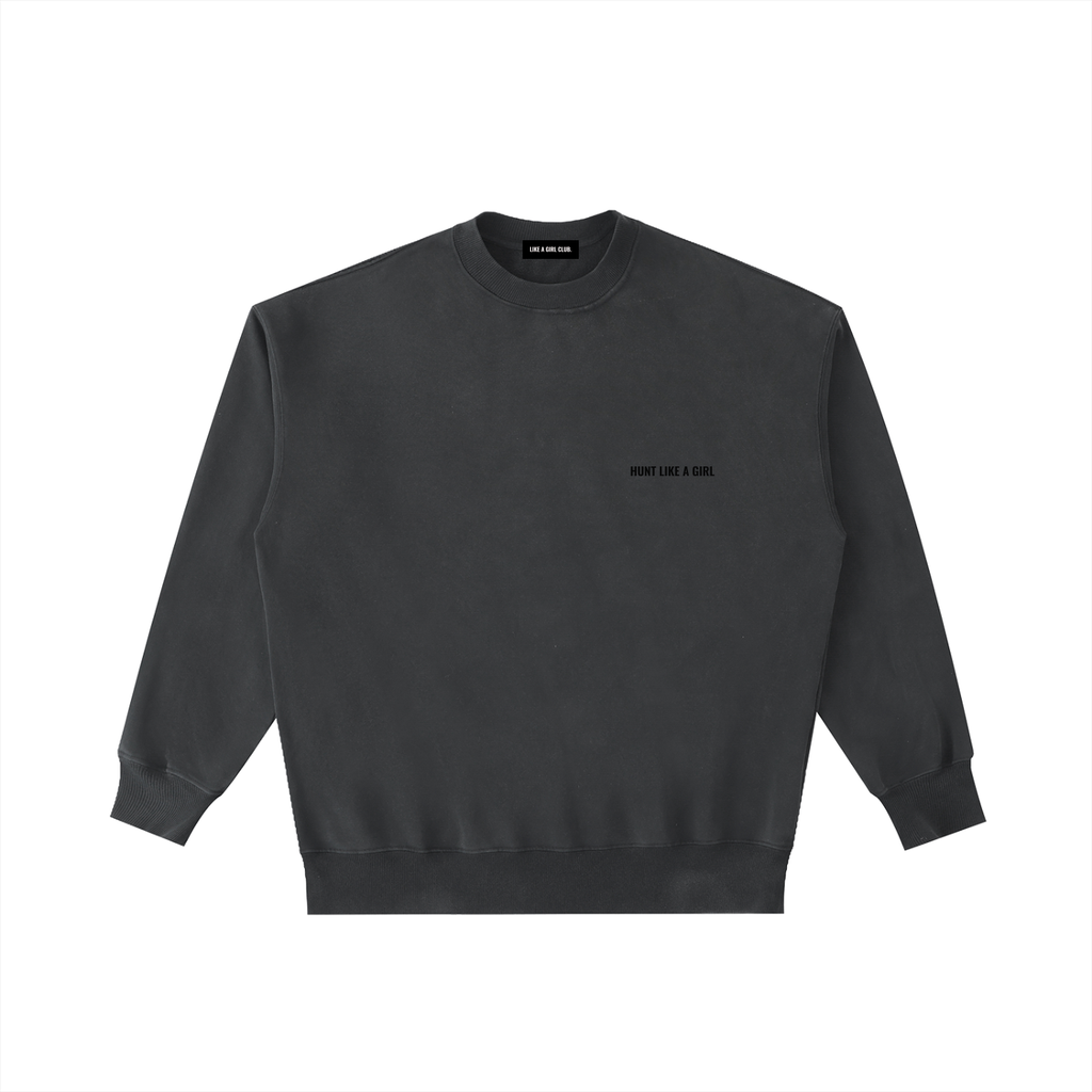 Hunt Like A Girl Retriever Crewneck in Black — women's hunting sweatshirt by Like A Girl Club