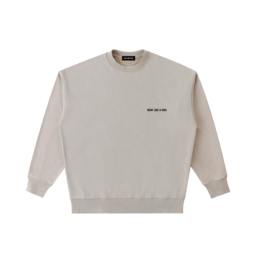 Hunt Like A Girl Retriever Crewneck in Off White — women's hunting sweatshirt by Like A Girl Club