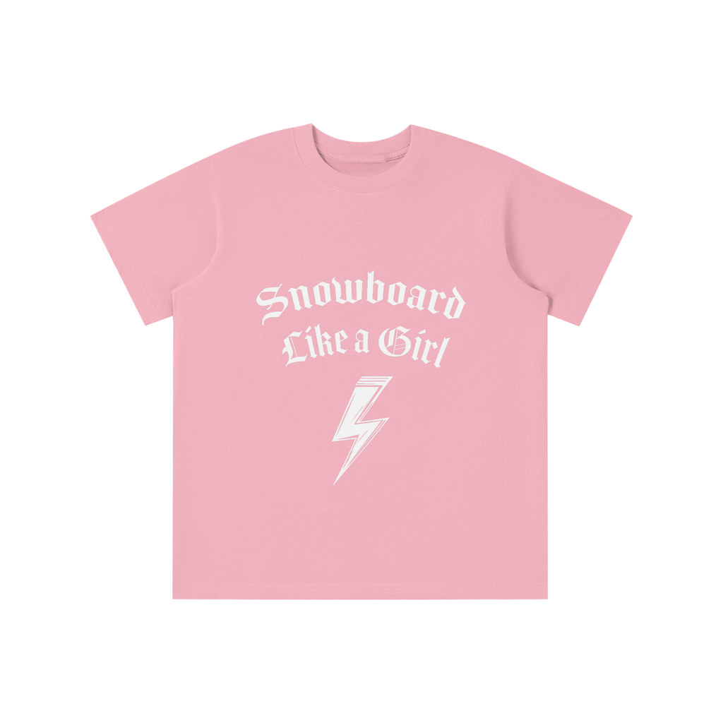KIDS PINK SNOWBOARD LIKE A GIRL TSHIRT