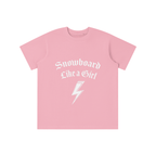 KIDS PINK SNOWBOARD LIKE A GIRL TSHIRT