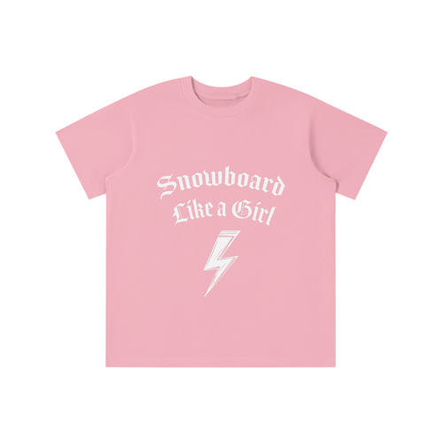 KIDS PINK SNOWBOARD LIKE A GIRL TSHIRT