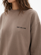 Like A Girl Club Hunt Like A Girl Coffee Colored Sweatshirt