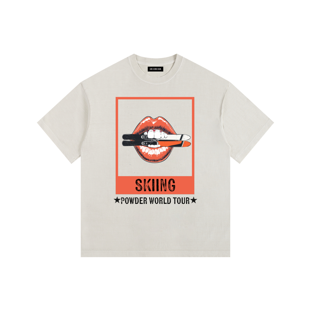 OFF WHITE_SKIING_TSHIRT_POWDER_WORLD_TOUR