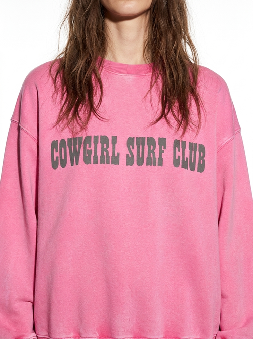 Pink Cowgirl Surf Club Like a Girl Club Sweatshirt