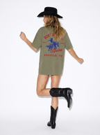 RIDE LIKE A GIRL ARMY GREEN HORSE RODEO TSHIRT