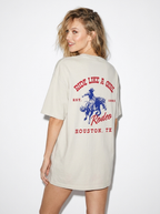 RIDE LIKE A GIRL HOUSTON RODEO OFF WHITE TSHIRT