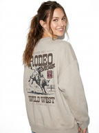 RODEO LIKE A GIRL OFF WHITE SWEATSHIRT BACK