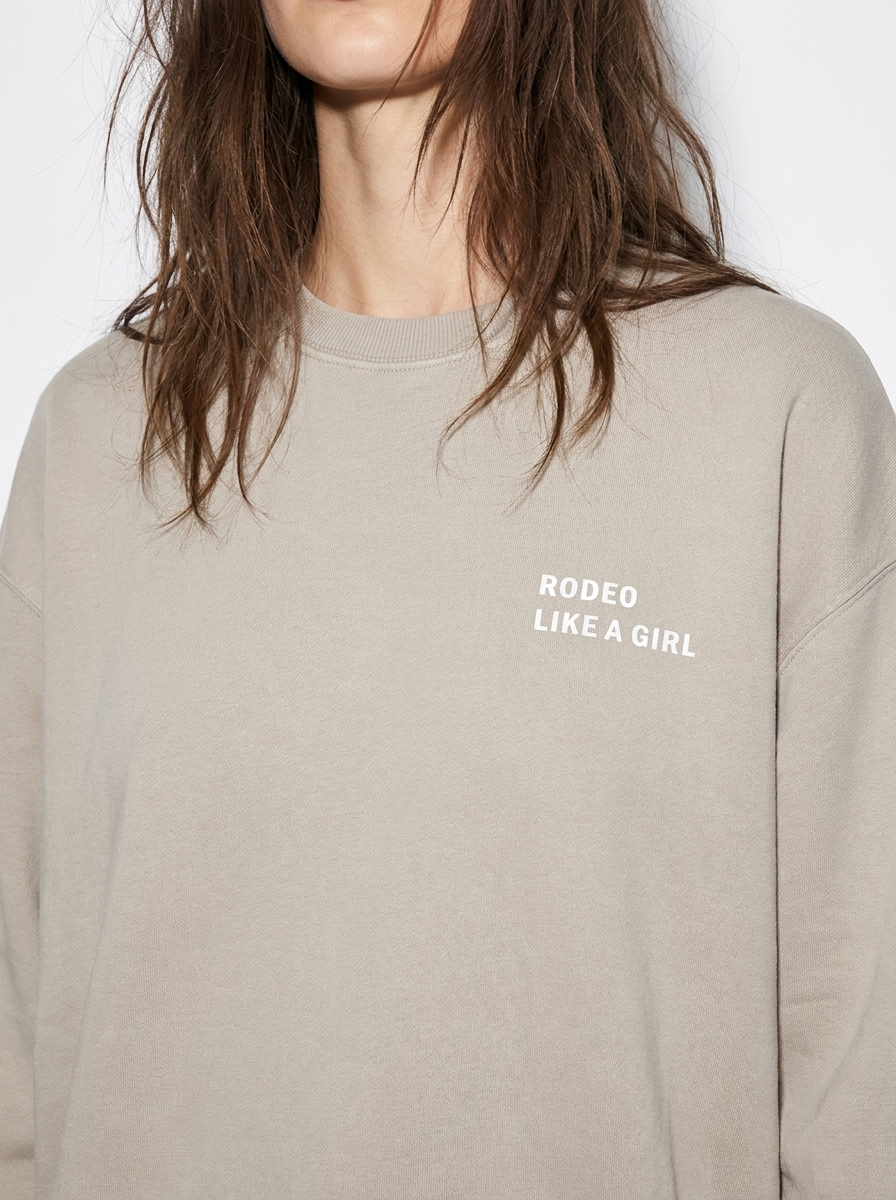 RODEO LIKE A GIRL OFF WHITE SWEATSHIRT FRONT
