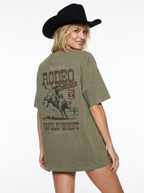 Rodeo Like A Girl Like A Girl Club Army Green Tshirt