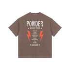 SKIING TSHIRT LIPS WITH SKIS IN ITS MOUTH POWDER WORLD TOUR COFFEE