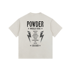 SKIING TSHIRT POWDER WORLD TOUR BACK WHISTLER, ASPEN, JACKSON HOLE