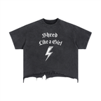 SKI AND SNOWBOARD TSHIRT SHRED IT LIKE A GIRL BLACK FRONT