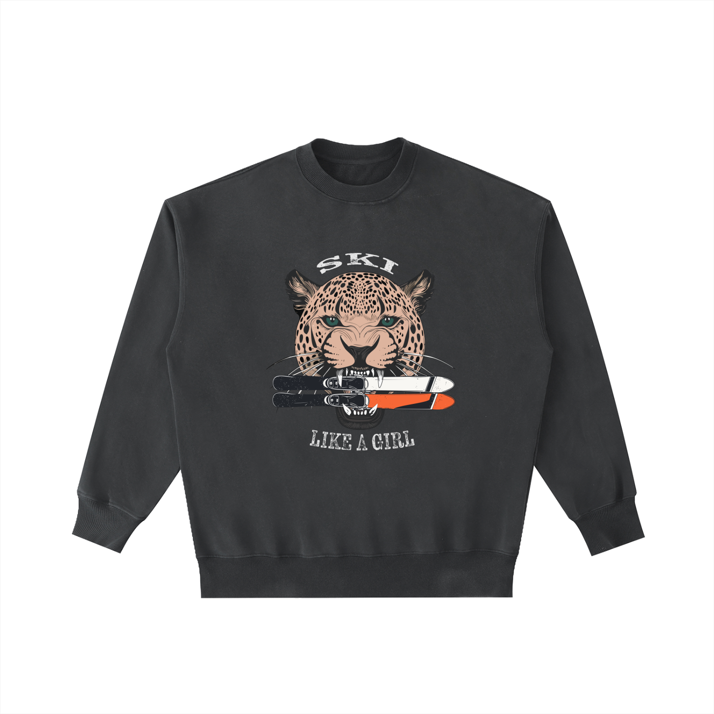 SKI LIKE A GIRL JAGUAR SWEATSHIRT BLACK 