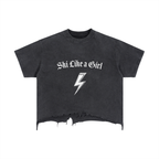 SKI LIKE A GIRL LIGHTENING BOLT TSHIRT FRONT